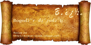 Bognár Özséb névjegykártya